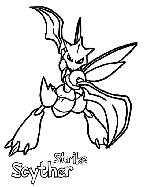 Scyther Coloring Page