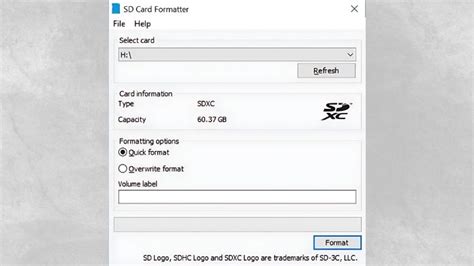 Sd card formatter. .  ...