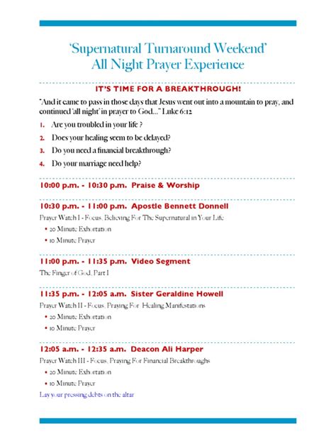 Sda all night prayer programme. .  ...