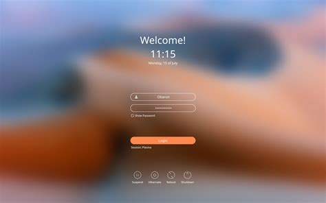 Sddm custom theme.  SDDM is extremely themeable.  Sugar Candy offers a straight The standard KDE...