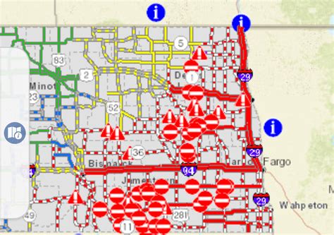 Sddot road conditions map. ND Roads - North Dakota Travel Map 