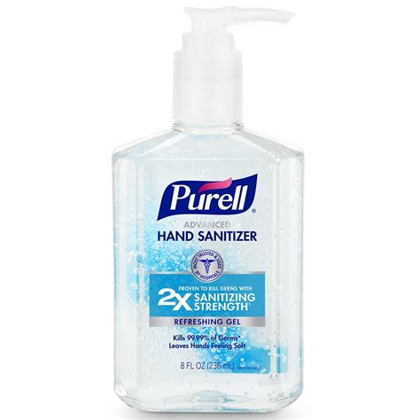 PURELL® is America's No. 1 hand sanitizer. The same germ-killing formulation that is trusted and used most often in hospitals is now available for your family. PURELL Advanced Hand Sanitizer kills 99.99 percent of most common germs that may cause illness without damaging skin². Our team worked with leading skin scientists to create a …