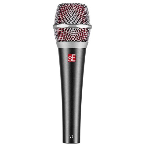 Se electronics. The V7 is a supercardioid dynamic mic with high output, low handling noise and natural sound. It is ideal for vocals, speech, podcasting, electric guitar and drums. See specs, videos, reviews and artists who use the V7. 
