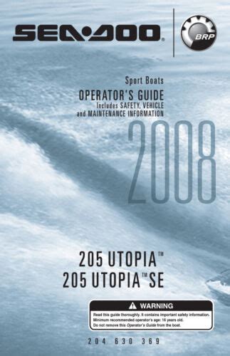 Sea doo utopia 205 owner s manual. - Aspectos institucionales y juridicos del medio ambiente.