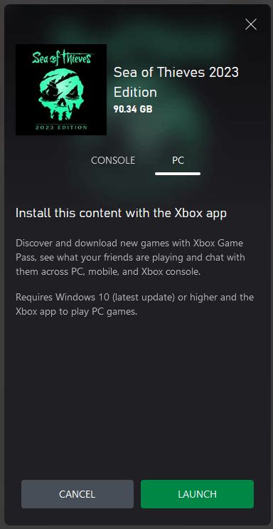 Sea of thieves is not showing up in my xbox games windows library.