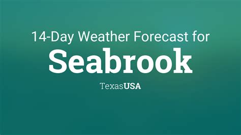 Extended Forecast for Seabrook TX This Afternoon T-storms Likely High: 86 °F Tonight Chance T-storms Low: 76 °F Thursday Showers Likely High: 86 °F Thursday Night …. 