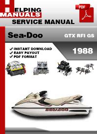 Seadoo gtx rfi gs 1998 workshop manual. - Yale b875 gp gdp040vx gp gdp070v x gabelstapler teile handbuch.