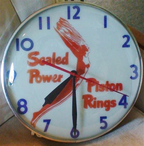 Sealed Power Piston Rings Garage Clock Highly Prized 1950s