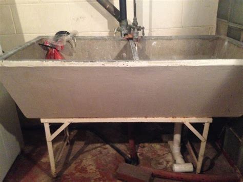 Sealing a double tub cement laundry sink Hometalk