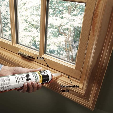 Sealing windows. Use caulk to seal your window. Replacing the old caulk around your window frame with fresh material will seal up leaks in your window’s perimeter. Image source: Home Depot. Caulk is one of the best materials for sealing up windows, and it can be applied to various types of air leaks. 