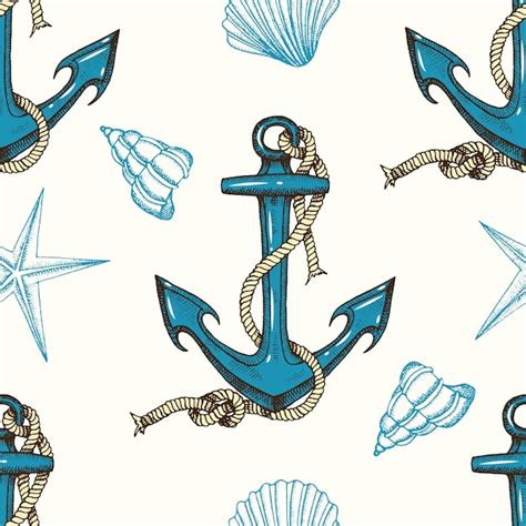 Seamless Anchor Pattern Vector Download