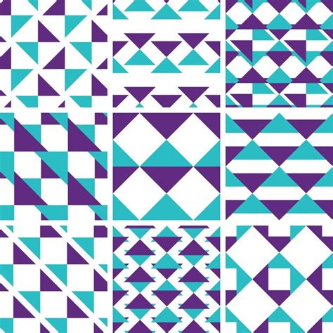 Seamless Geometric Patterns A Collection of 9 Repeating Designs