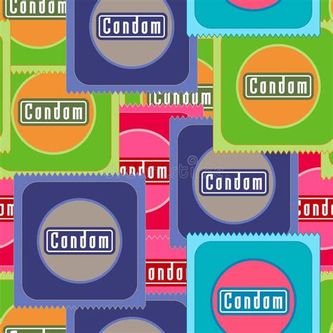 Seamless Pattern with Condoms. Vector Illustration. Colorful Condoms