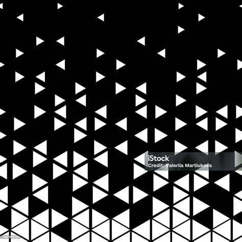 Seamless White to Black Color Transition Triangle Halftone Gradient