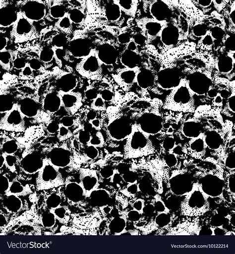 Seamless pattern with evil skull Royalty Free Vector Image