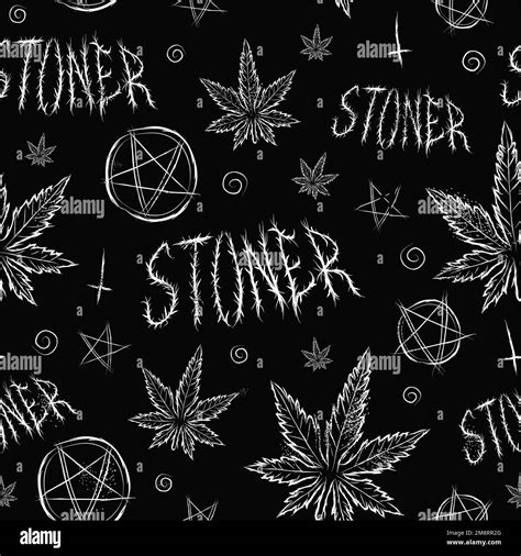 Seamless pattern with marijuana leaf cannabis Vector Image