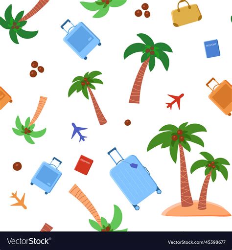 Seamless pattern with palm trees Royalty Free Vector Image