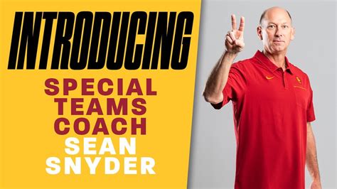 Sean snyder football coach. As of 2023, Sean Snyder’s net worth is $100,000 - $1M. Sean Snyder (born September 21, 1969) is famous for being football coach. He currently resides in Texas, United States. College football coach who began his career as an assistant for the Kansas State Wildcats in 1994. He is a member of the Kansas State Ring of Honor. 