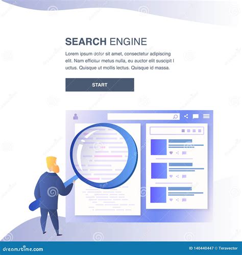 Search Engine Website Vector Color Flat Template Stock Vector