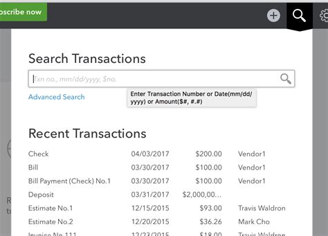 Search Transactions Imported into QuickBooks Online