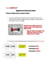 Search Web Answer Electricity Physics Magnetism Key