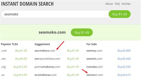 Search and Buy Available Domain Names.
