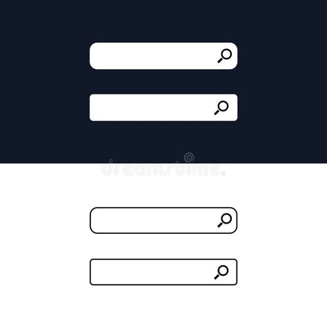 Search bar with icon, without placeholder. HTML template element. User