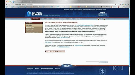 Search fir online. I.  Find resources for using PACER. in Content Owned...