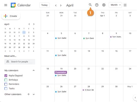 Search the Calendar CustomGuide