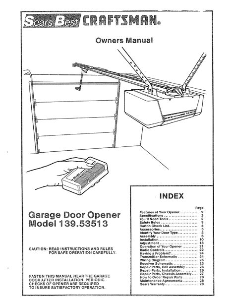 Sears craftsman garage door opener owner manual. - Manuale di servizio del lettore dvd blu ray disc lg bp620.