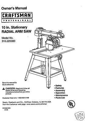 Sears craftsman radial arm saw manual. - Manuelle wasserpumpe für 5 gallonen wasserflasche.