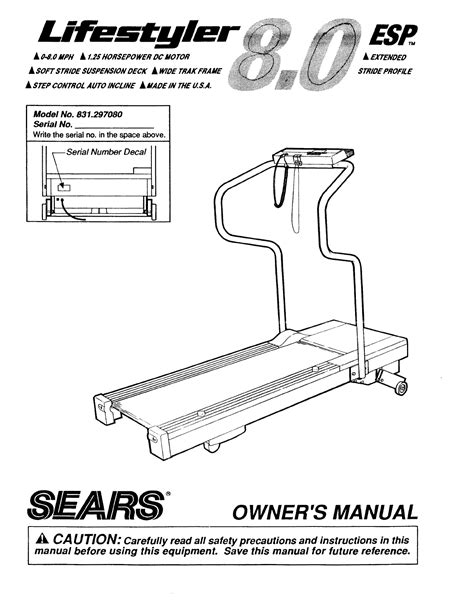 Sears lifestyler 8 0 treadmill manual. - Estudos de pedagogia e antropologia sociais.