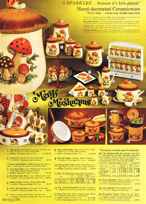Retro 1970’s Inspired Vintage Merry Mushroom Sticker | Vintage Throwback Inspired Sears Mushroom Canister (381) $ 3.00. Add to Favorites NEW! White -or- Orange Rim Sears Merry Mushrooms Theme 9" Wall Clock (177) $ 27.50. Add to Favorites Sears Merry Mushroom Theme Electric Stove Covers - Set of 4 .... 