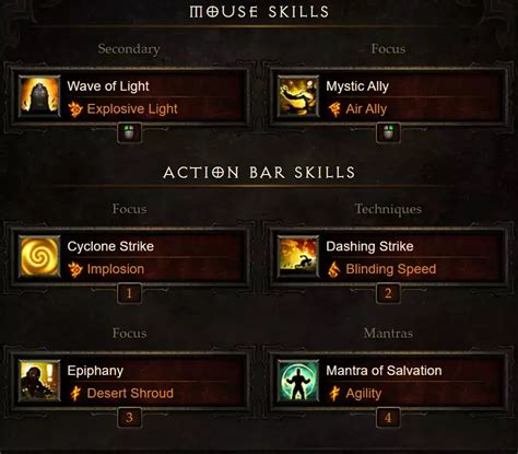 Season 28 monk build. Sunwuko Wave of Light (Example Build) in Skill Calculator. This build will focus around the use of either Lashing Tail Kick, Tempest Rush, or Wave of Light as your primary source of damage. The other major Skill this build focuses on is Sweeping Wind with the Inner Storm Rune, as it will now spawn explosive decoys, give you damage reduction ... 