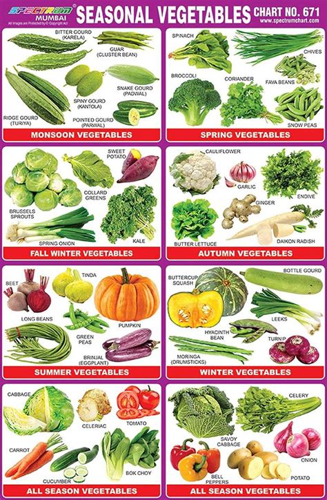 Seasonal Fruit Vegetable Chart