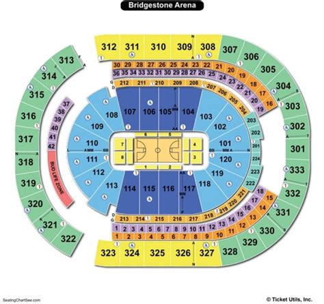 Bridgestone Arena » section 330. Photos Seating Chart NE