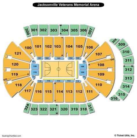 Seating Charts for Vystar Veterans Memorial Arena. Basketball. Concert. Vystar Veterans Memorial Arena hosts a number of different events, including concerts and basketball games. These events each have a different seating chart. Select one of the maps to explore an interactive seating chart of Vystar Veterans Memorial Arena.