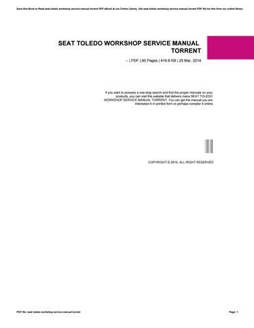 Seat toledo workshop service manual torrent. - Preliminärt förslag till regionplan 1978 i tvaa alternativ för kommunerna i stockholms län.