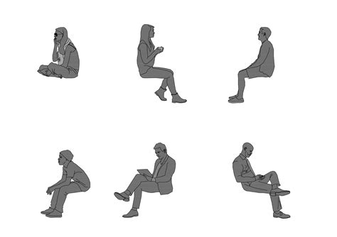 Seated human figures DWG Download AutoCAD …