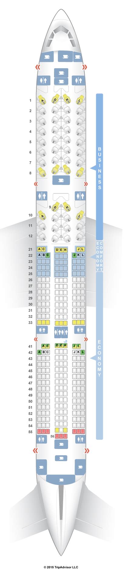 Seatguru airbus a350 900. The French bee Airbus A350-900 aircraft are configured with 35 recliner-style seats in Premium Class and 376 standard seats in Economy Class. All seats feature high-definition touchscreens for selecting audio and visual entertainment. Wi-Fi access is available via various purchase packages. 