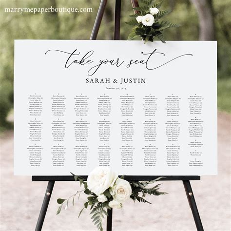 Seating Chart Alphabetical Order
