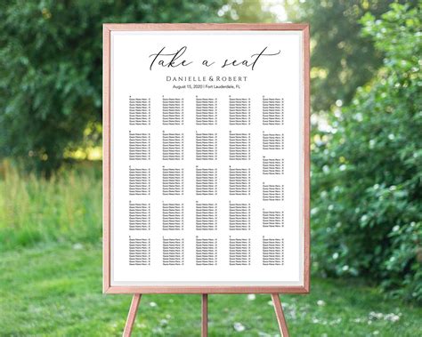 Seating Chart Template EDIT with Templett Alphabetical Instant