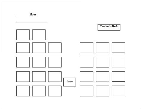Seating Chart in Word and Pdf formats