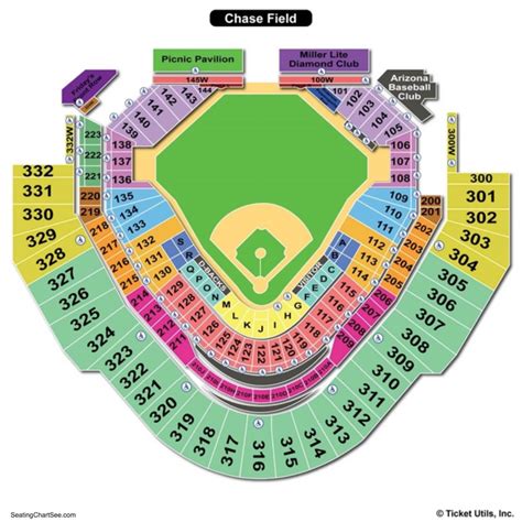 Chase Field - Interactive baseball Seating Chart. 