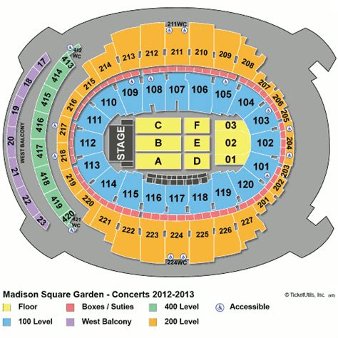 On the Madison Square Garden seating chart, Balcony Seats are 300-Level seats at the ends of the arena. This includes sections 301-309 in the East Balcony and 317-323 in the West Balcony. These sections are located on the Chase Bridge level of MSG. West Balcony vs. East Balcony Lounges All Balcony sections include two rows of seats plus a row .... 