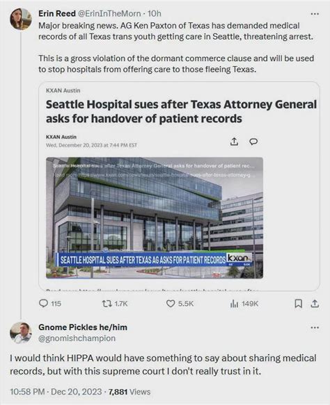 Seattle Hospital sues after Texas Attorney General asks for handover of patient records