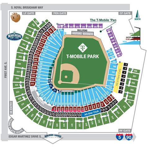 Seattle mariners interactive seating chart. May 27, 2019 · Rows in Section 227 are labeled 1-7, LG1-LG2, 12-11A, 11A-12. Wheelchair seating is available behind Row LG2. An entrance to this section is located at Row 12. Row 1 has 8 seats labeled 1-8. Row 2 has 10 seats labeled 1-10. Row 3 has 13 seats labeled 1-13. Row 4 has 14 seats labeled 1-14. 