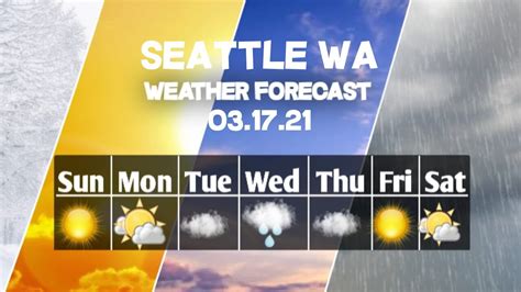 Point Forecast: Seattle WA. 47.62°N 122.36°W (Elev. 105 ft) Last Update: 3:40 pm PDT Oct 11, 2023. Forecast Valid: 8pm PDT Oct 11, 2023-6pm PDT Oct 18, 2023. Forecast Discussion. . 