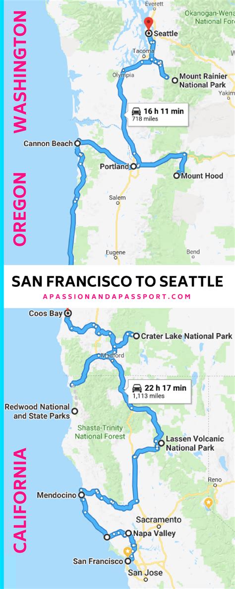 Seattle washington to san francisco california. Instead, we suggest spending AT LEAST 7-10 days to drive between Seattle and San Francisco. The guide below is written with a two week trip in mind. … 