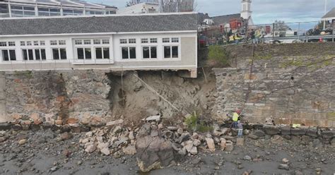 Seawall collapses beneath Massachusetts waterfront restaurant